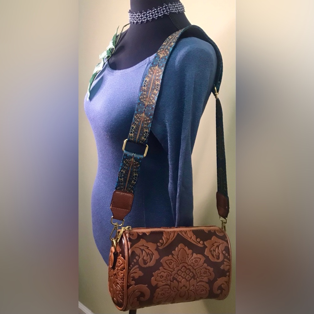 WOMENS BOHO FAUX LEATHER CROSSBODY HOBO BAG